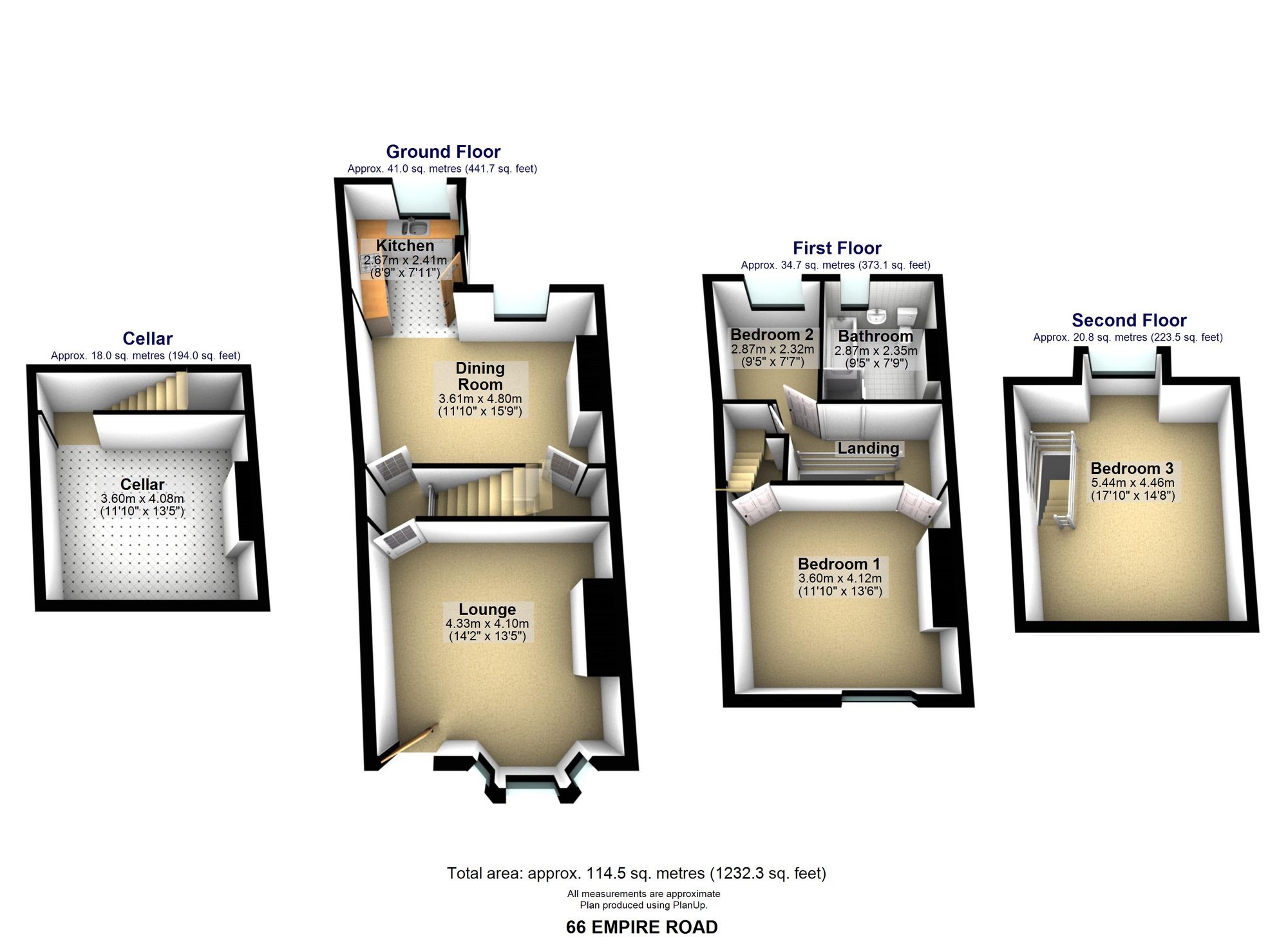 66 Empire Road, Sheffield floorplan