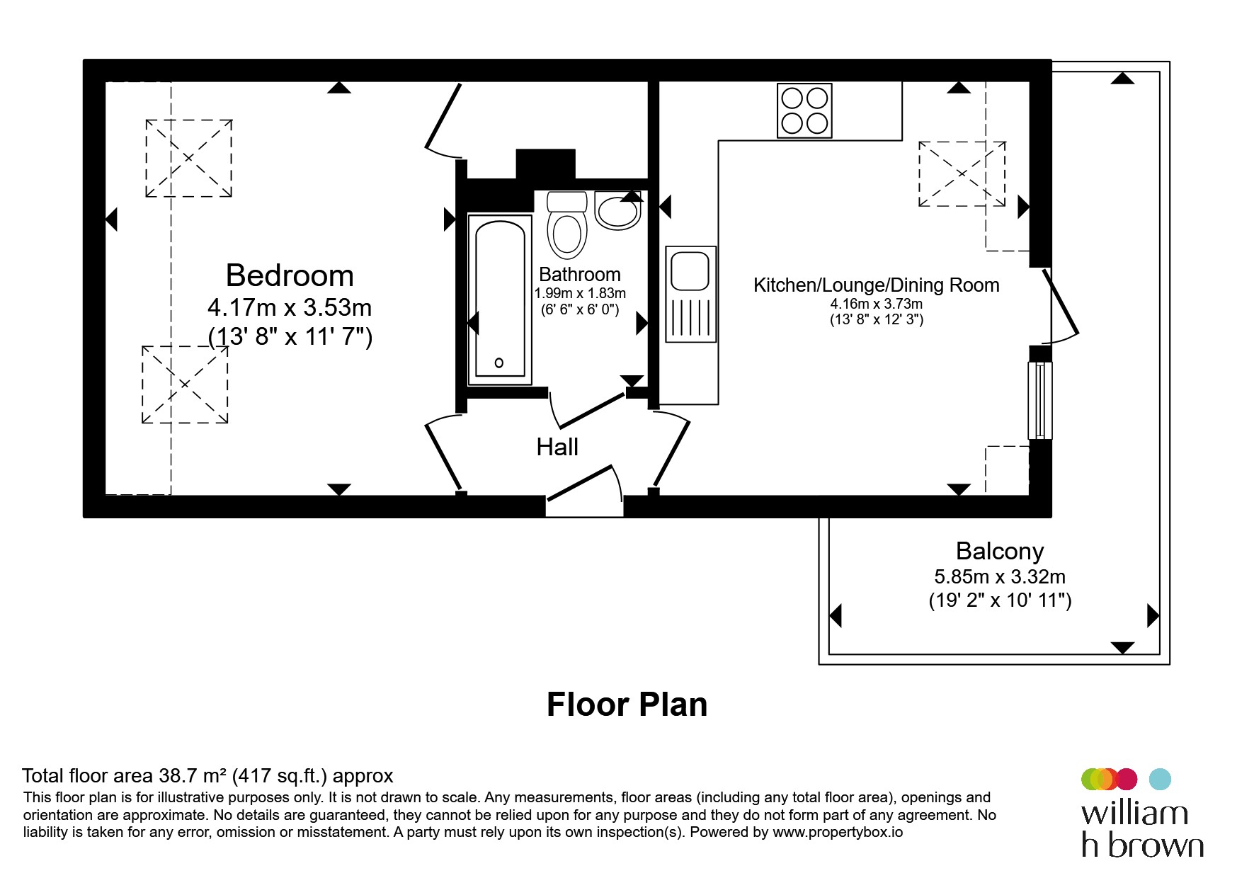 Flat 802s, Six Hills House, West Terrace, Kings Road, Stevenage floorplan