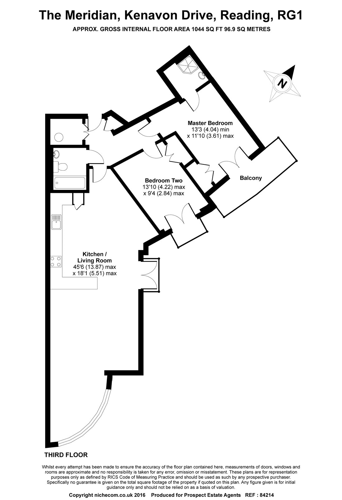 2 Bedrooms Flat to rent in The Meridian, Kenavon Drive, Reading, Berkshire RG1