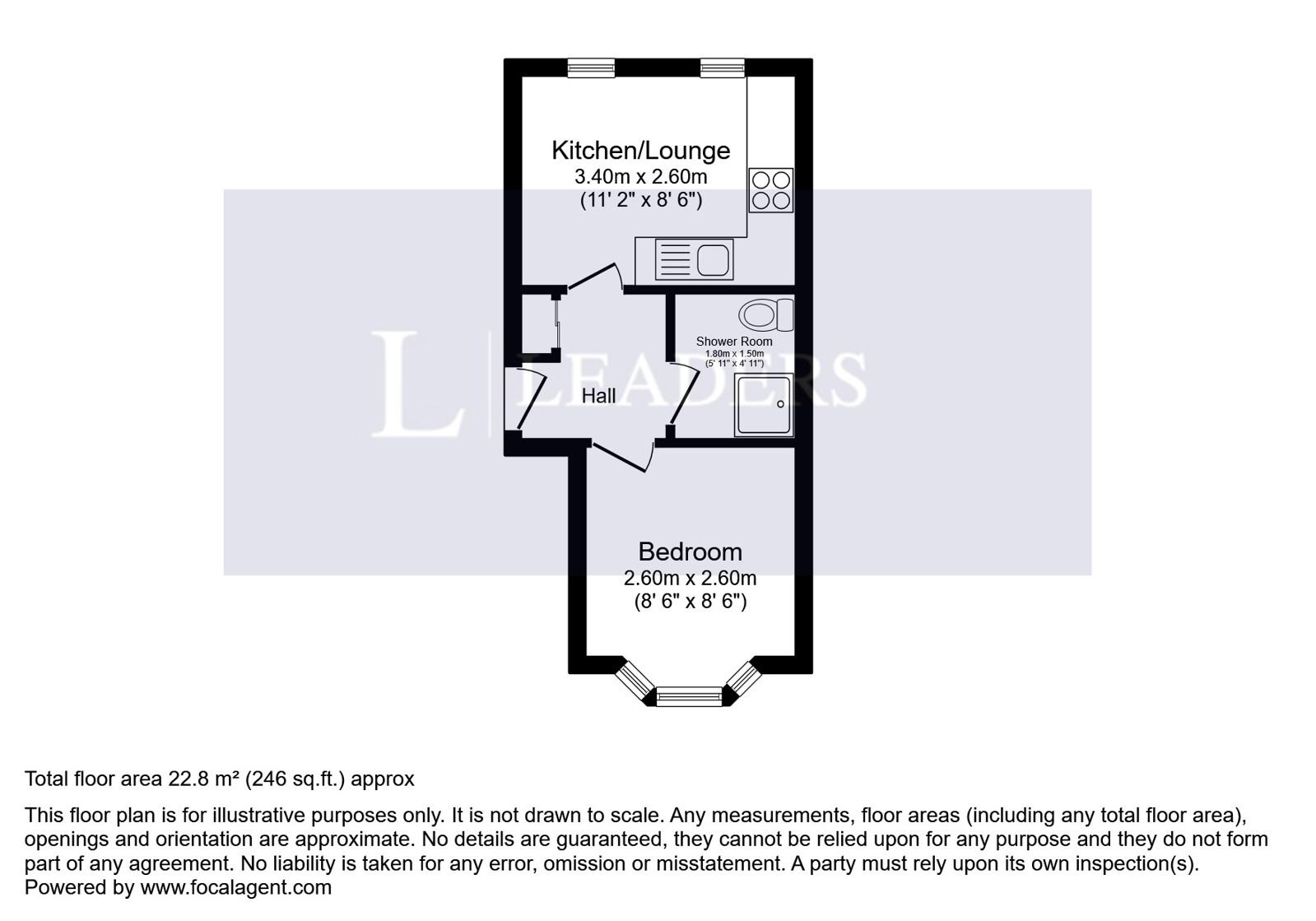 Flat 3 Hamilton Court, 45-47, Collingdon Street, Bedfordshire floorplan