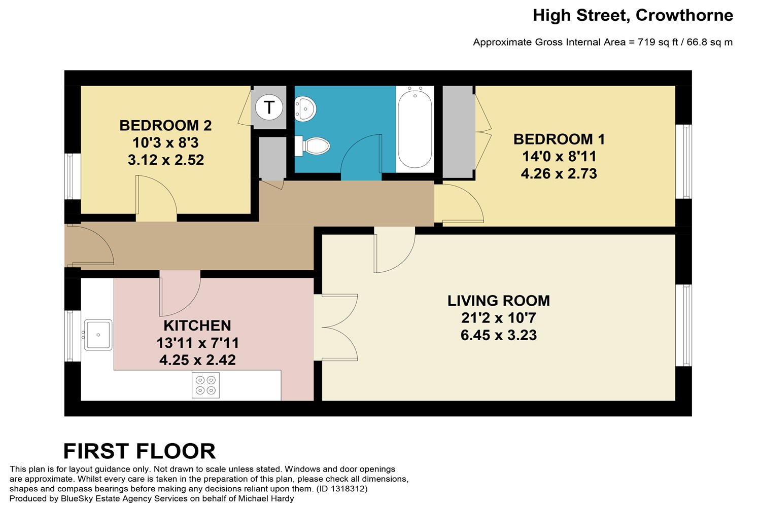 Flat 4, Chestnut House, 5 Napier Road, Crowthorne floorplan