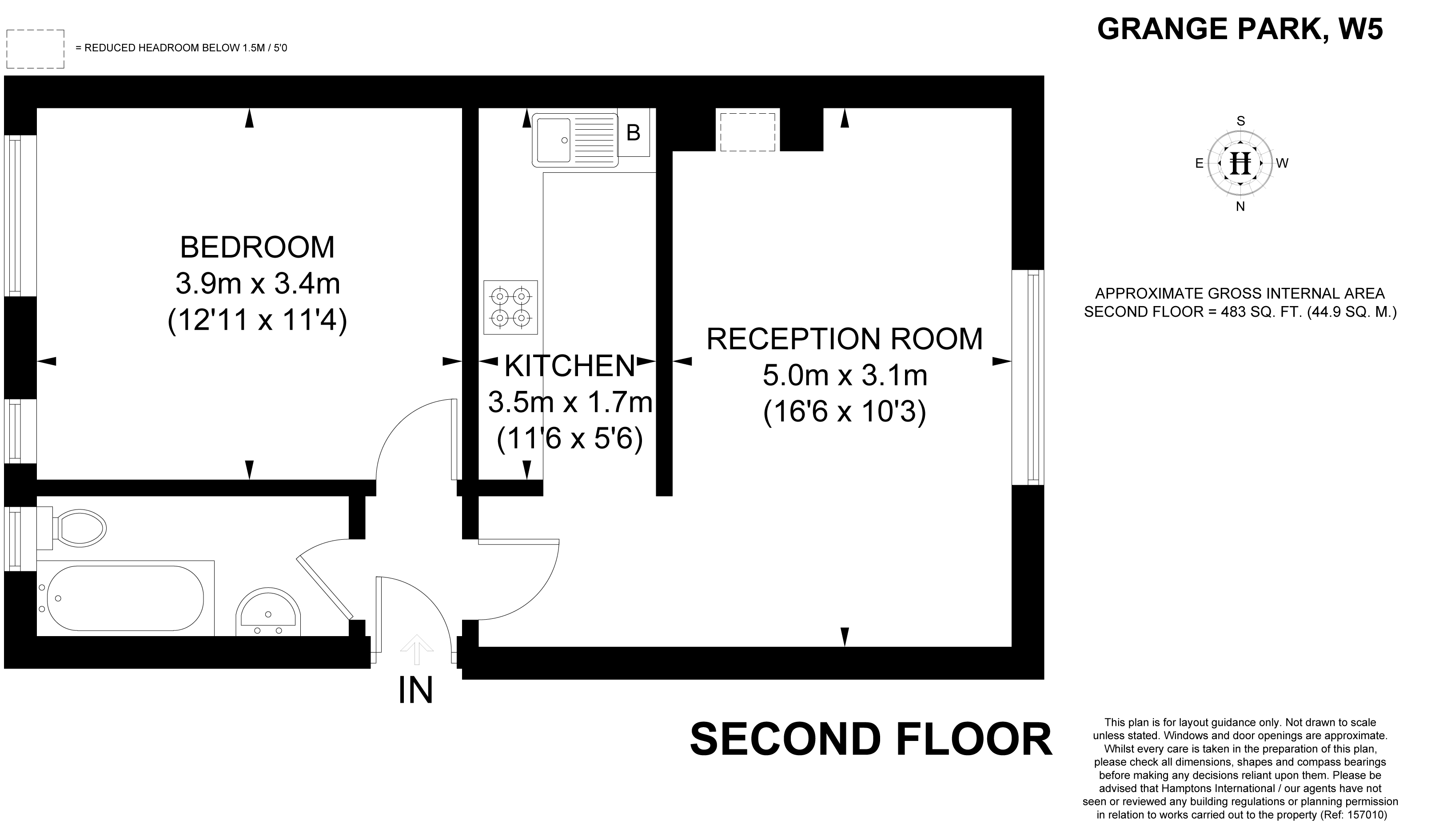 1 Bedrooms Flat to rent in Grange Park, London W5