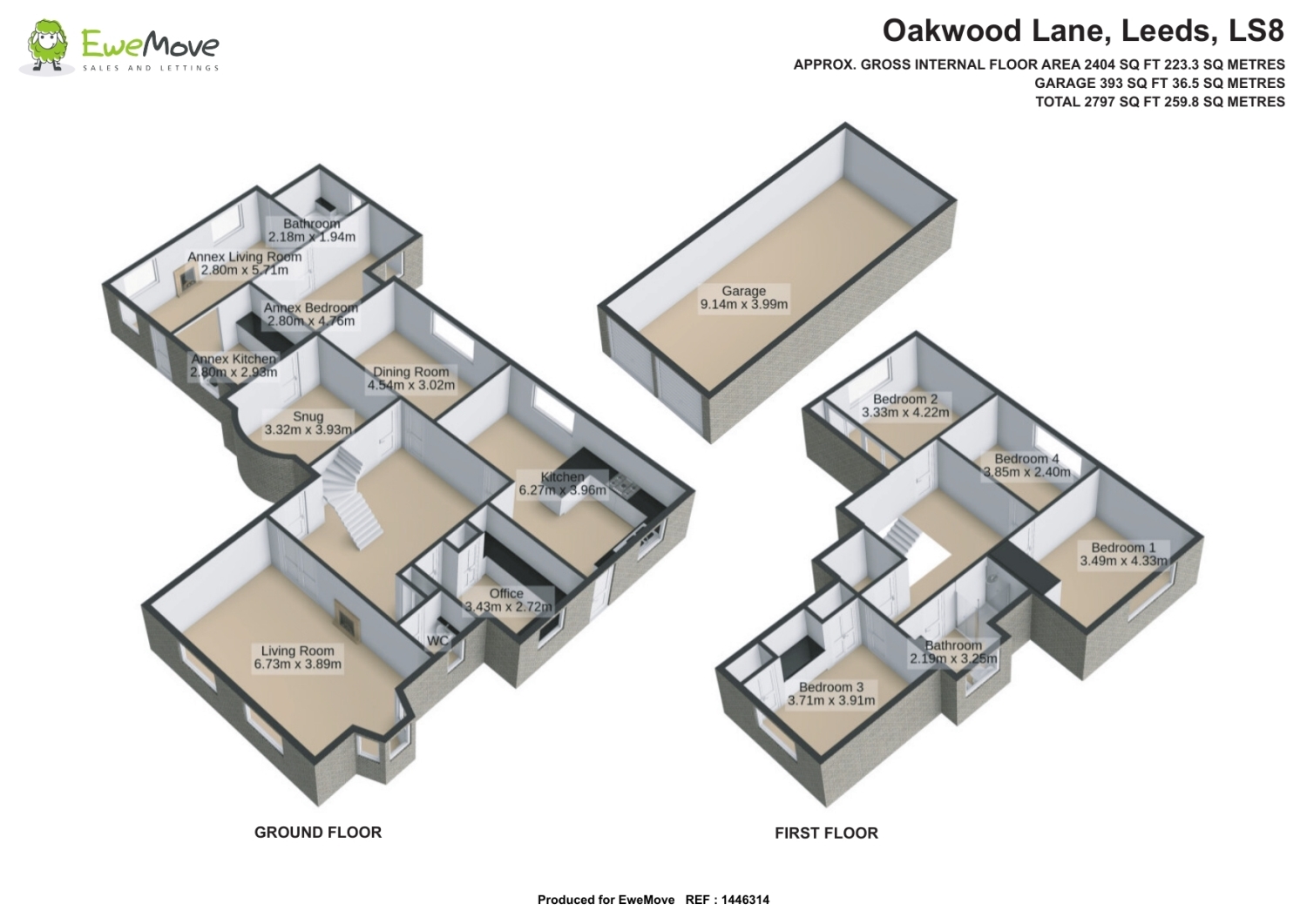 38, OAKWOOD LANE, LEEDS floorplan