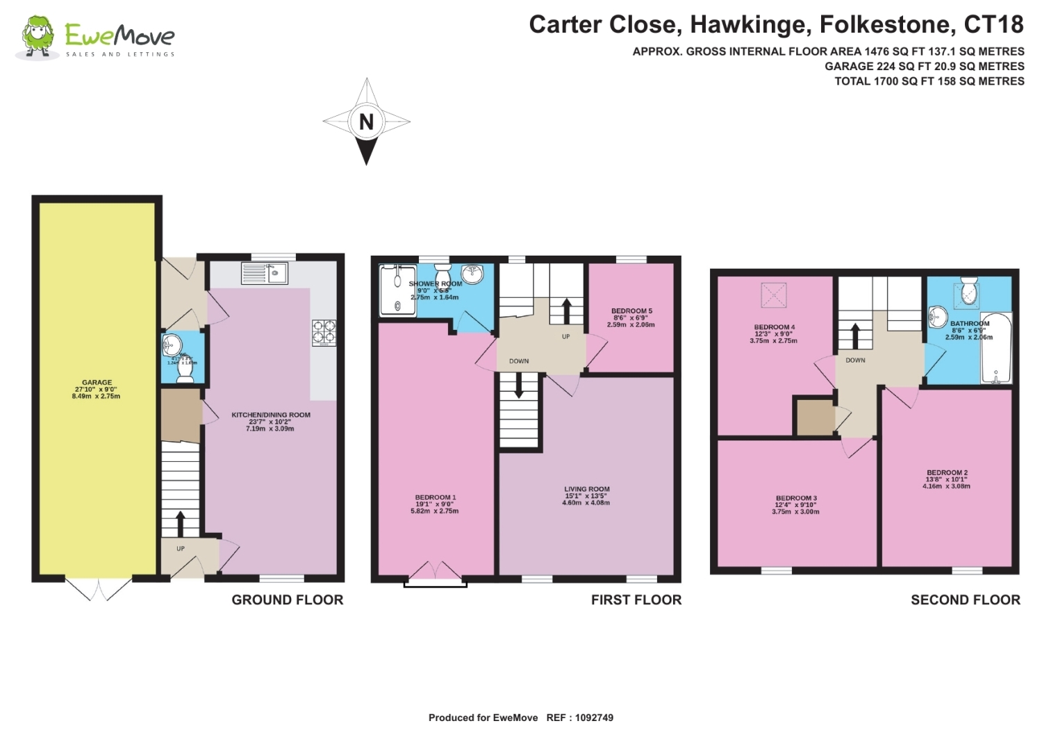 10, Carter Close, Folkestone floorplan