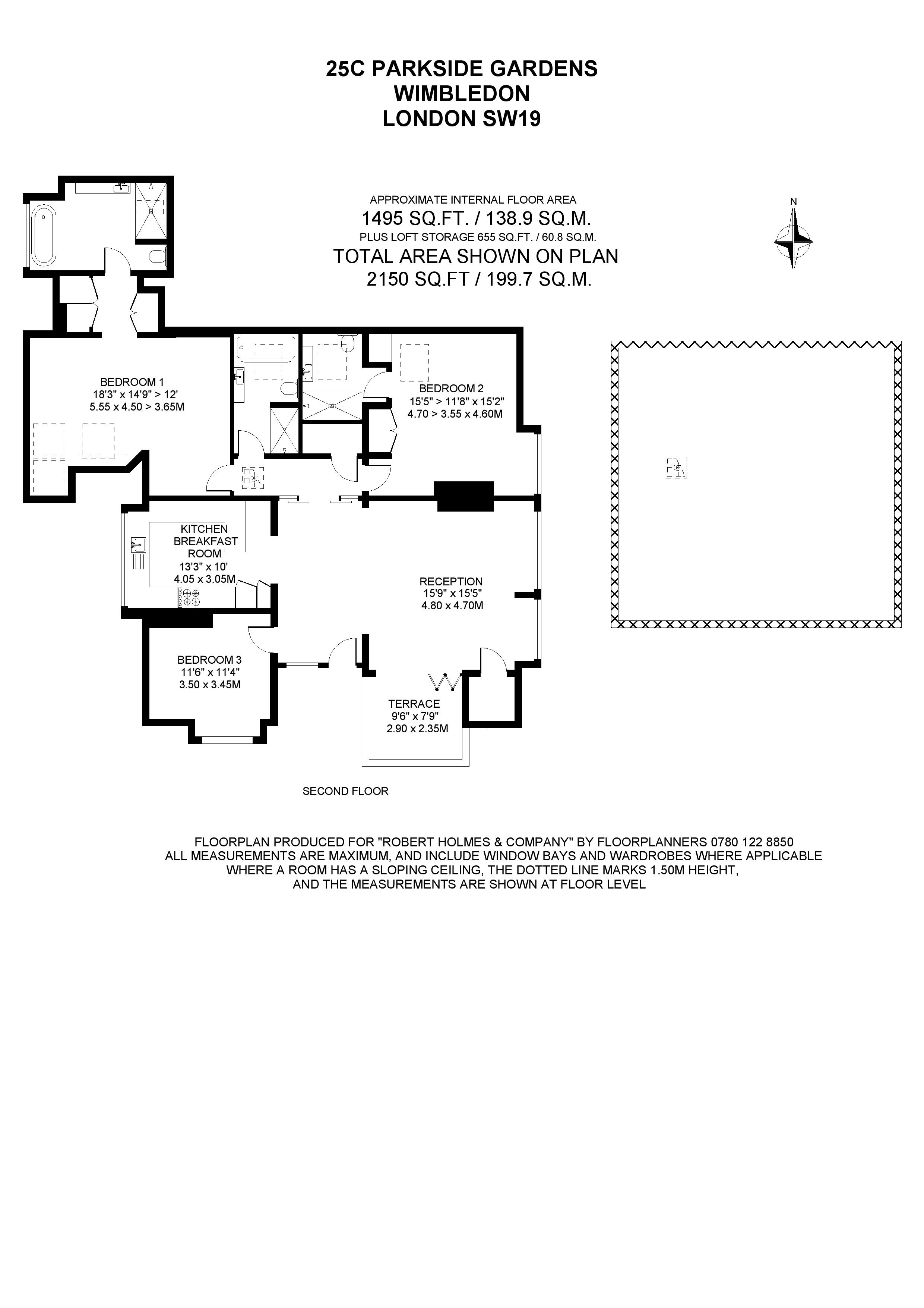 Parkside Gardens, Wimbledon SW19, 3 bedroom flat for sale 59609219