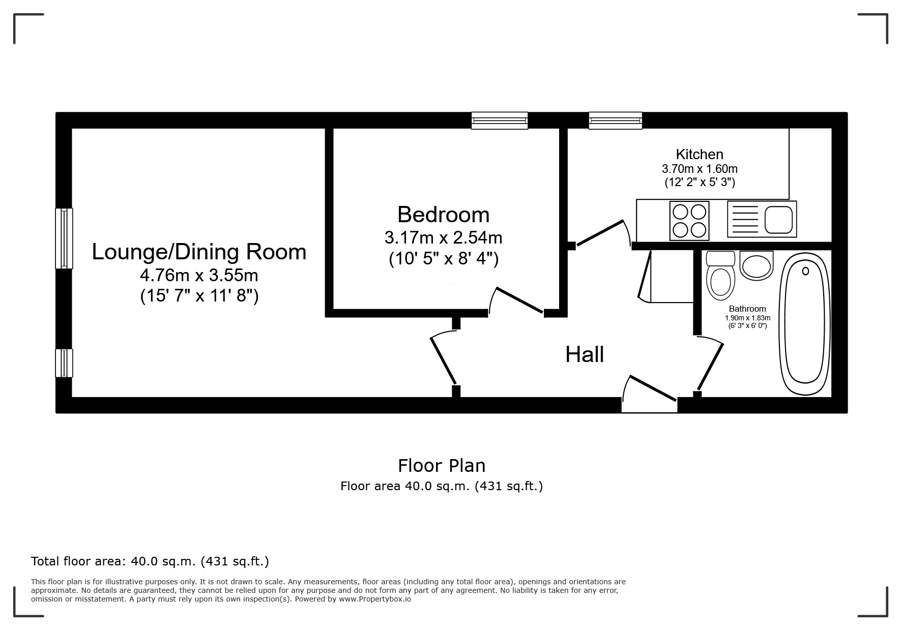 Flat 12 Beaufort Court, Cheltenham floorplan