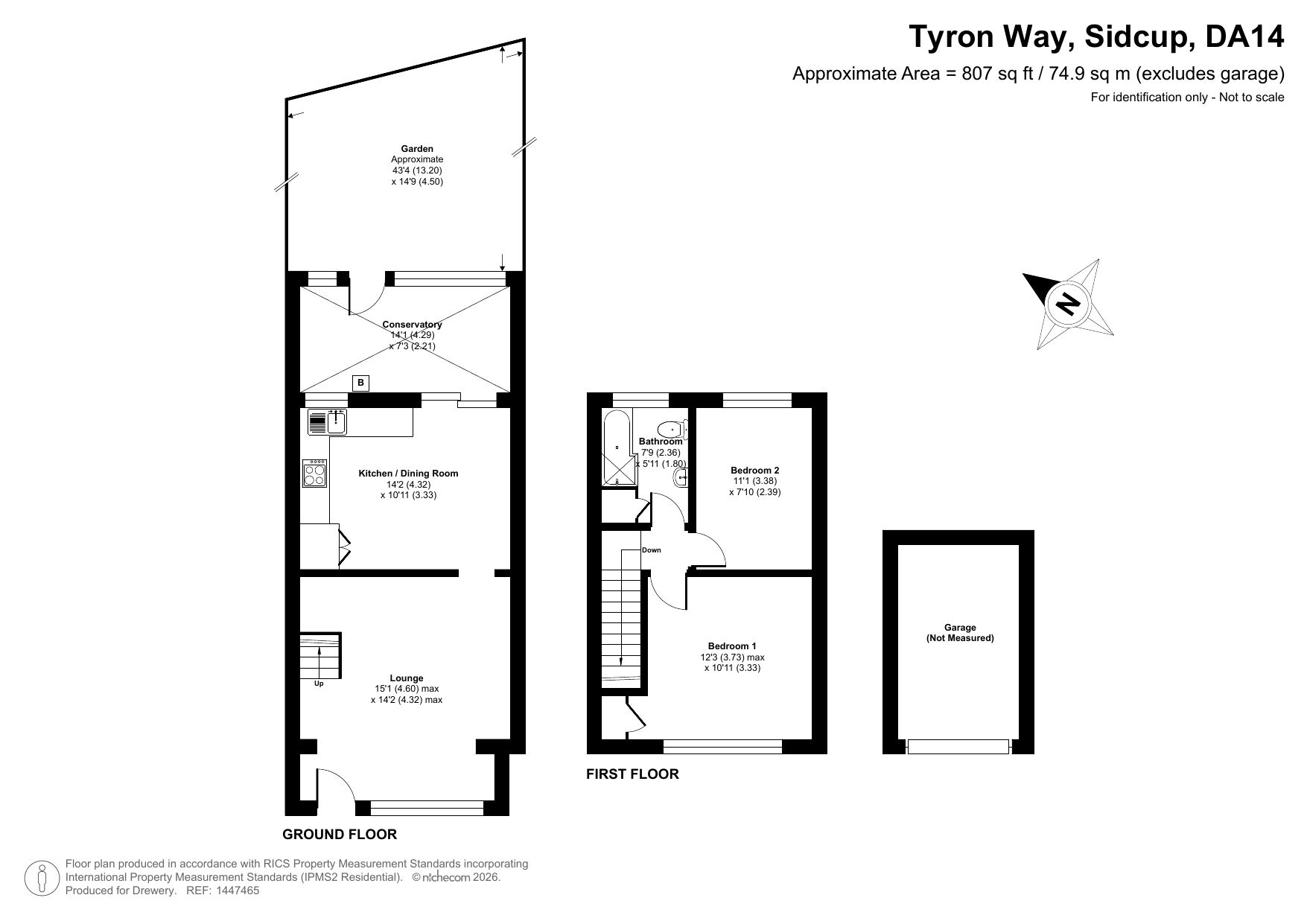 44, Tyron Way, Sidcup floorplan