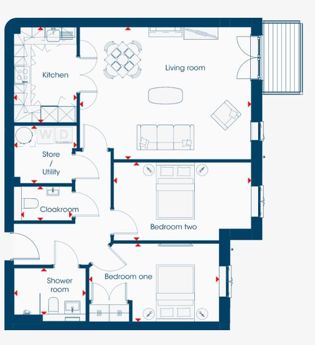 Apartment 49, Exeter floorplan