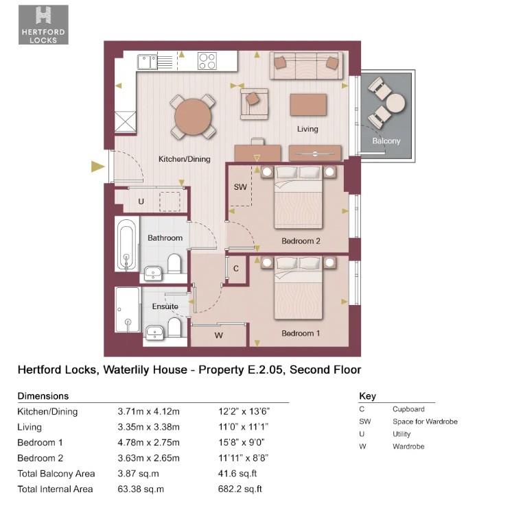 E.2.05, Hertford Locks, Hertford floorplan