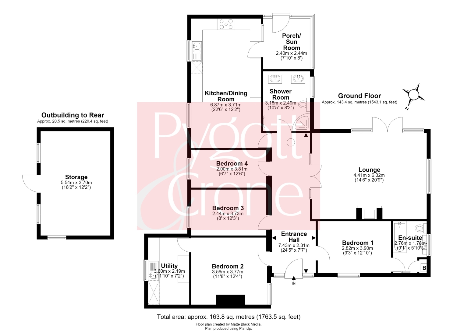 Rosedale, Dowsdale Bank, Shepeau Stow, Spalding floorplan