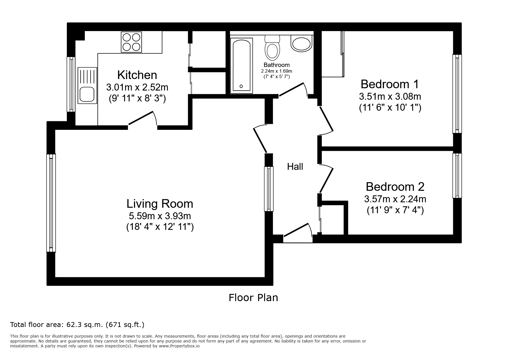 Flat 24 Lawrence Court, Dover Road, Folkestone floorplan
