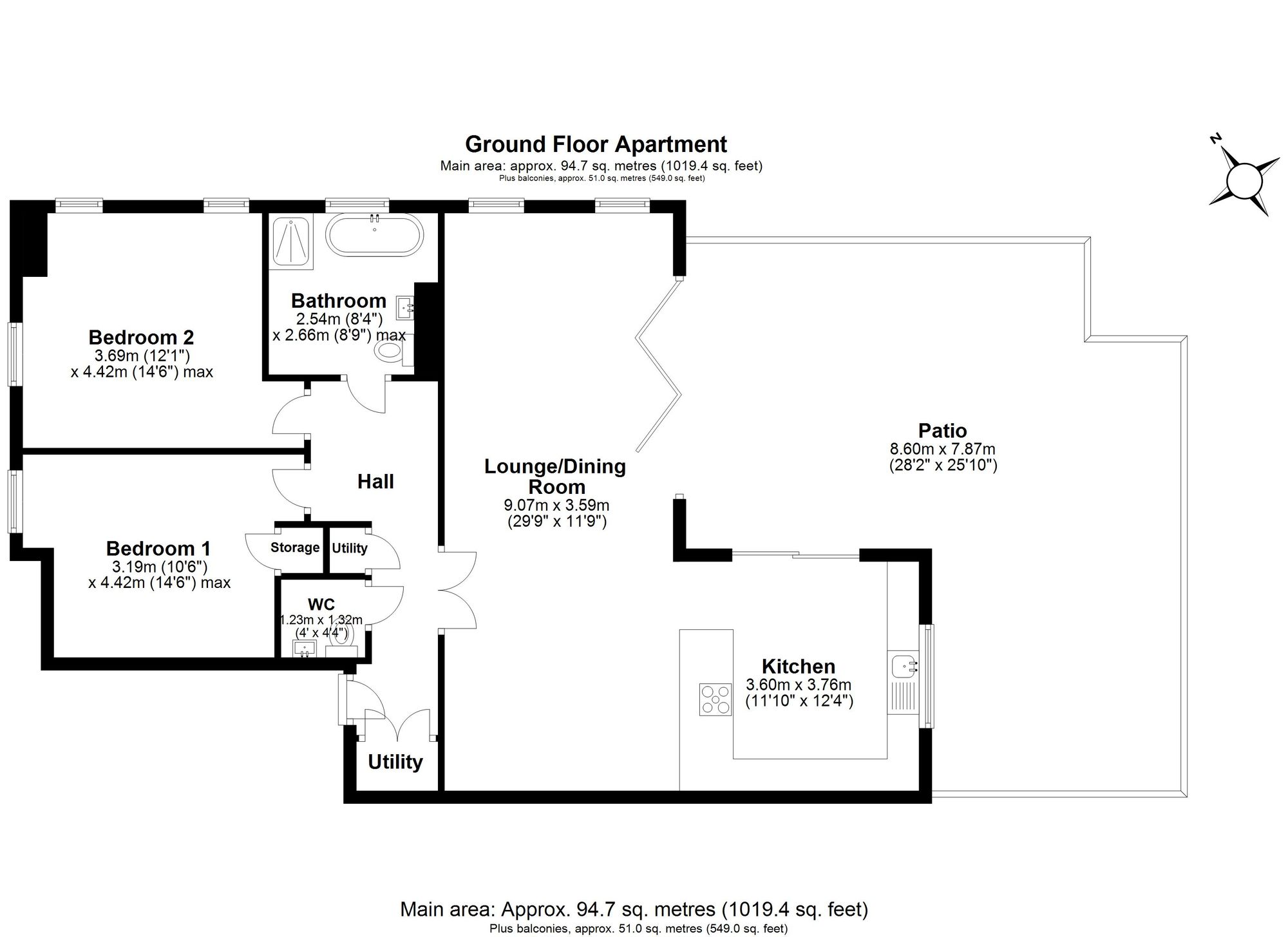 2 Brightside Apts 533A Warrington Road, Rainhill, Prescot floorplan