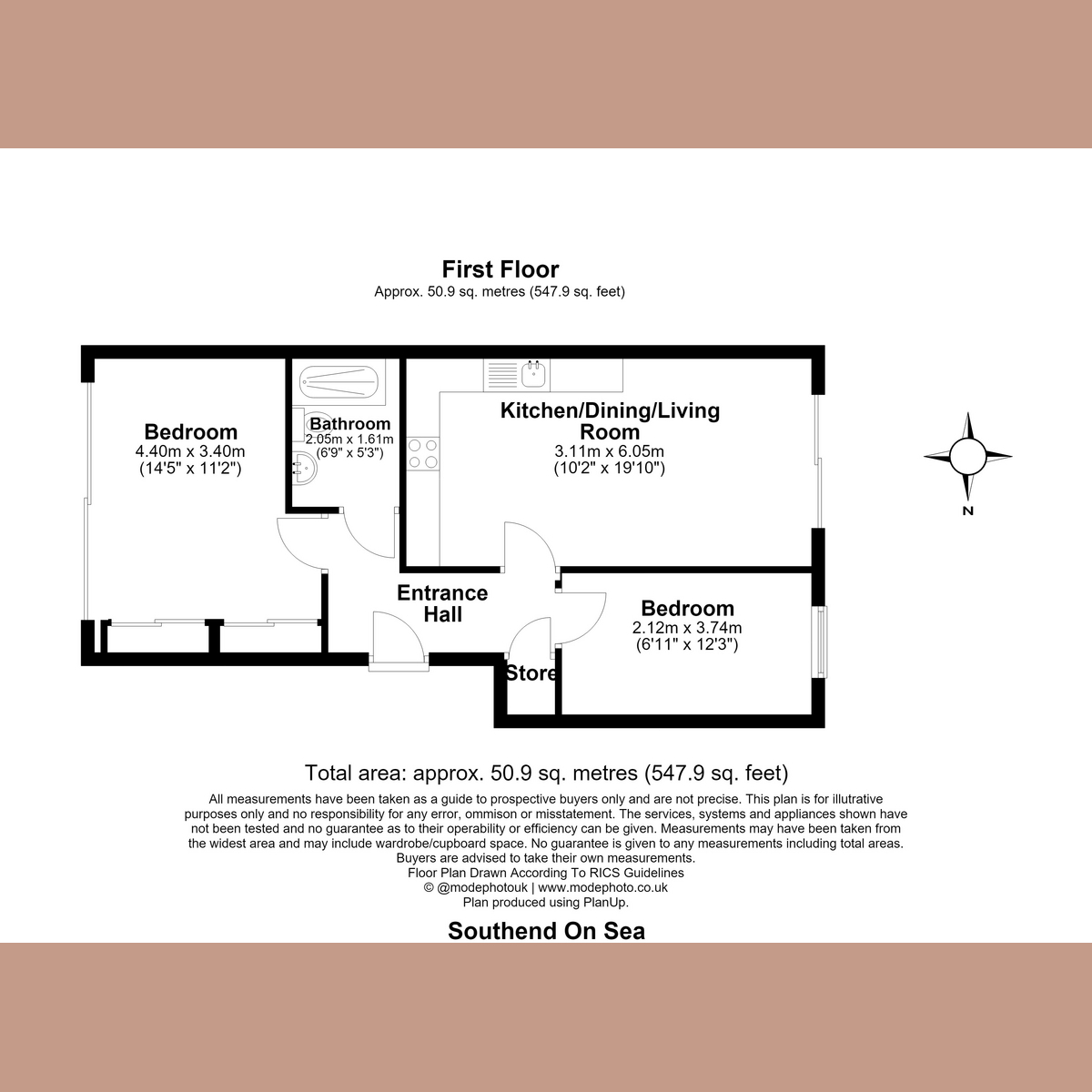 Flat FLAT 21, FREEMAN COURT, 1, Honiton Road, Southend-on-sea floorplan