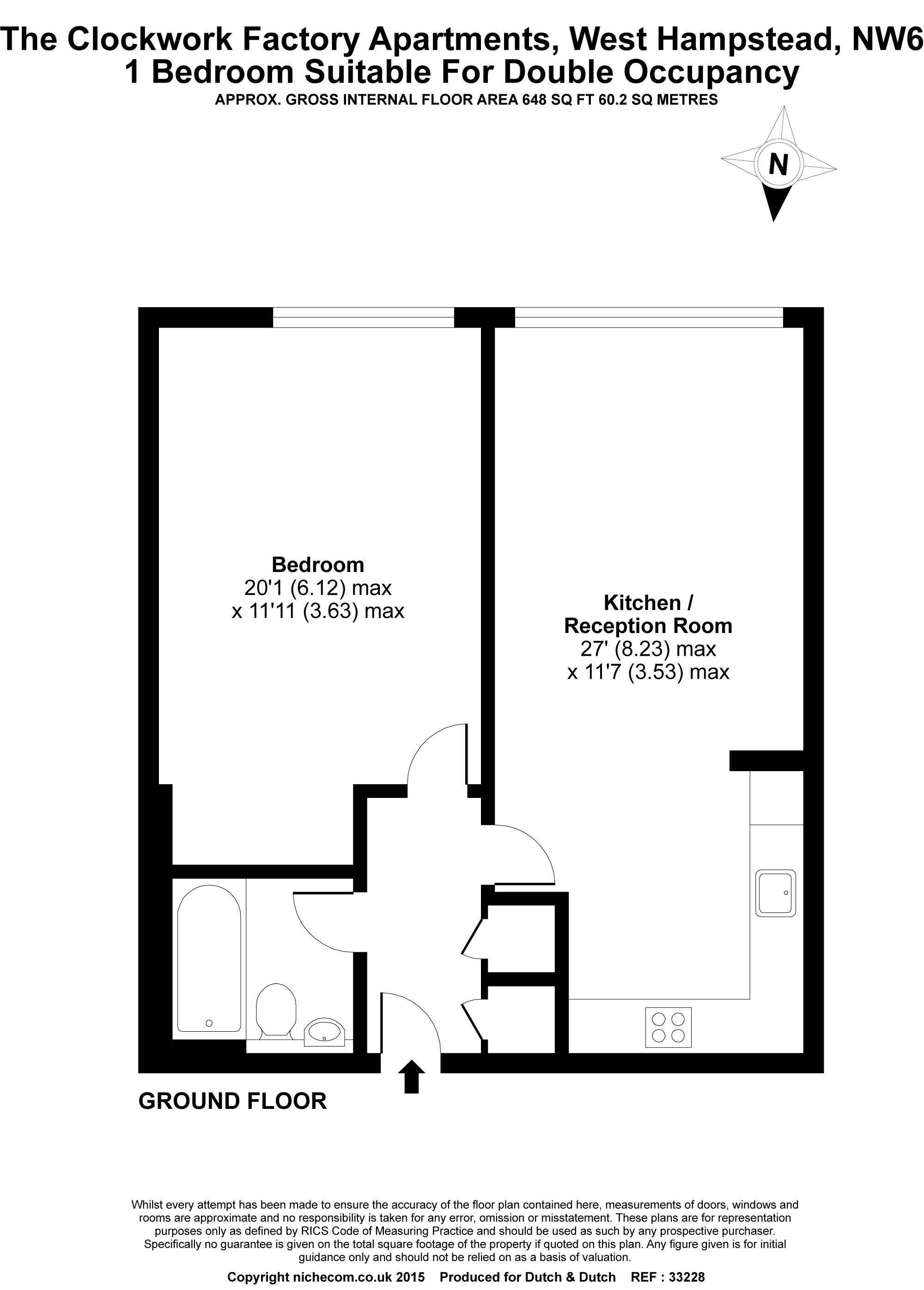 1 Bedrooms Flat to rent in Blackburn Road, West Hampstead NW6