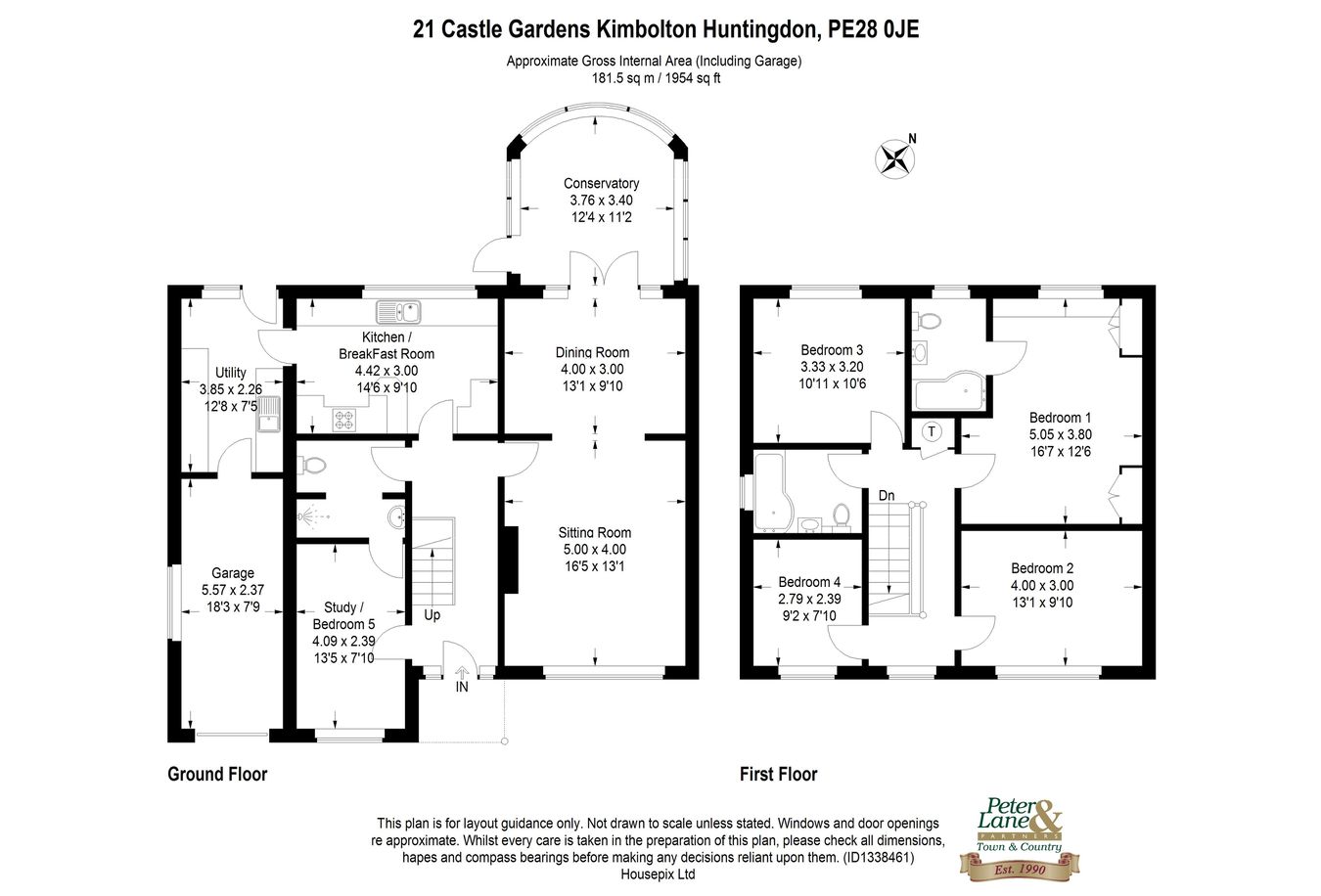 21, Castle Gardens, Huntingdon floorplan