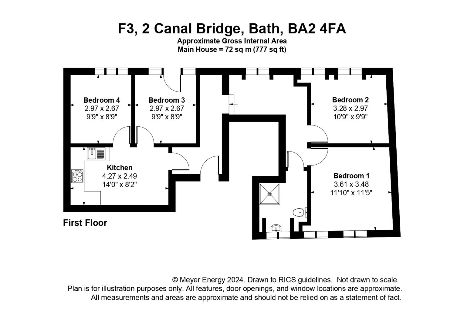 2 Canal Bridge, Flat 3, Pulteney Road, Bath floorplan
