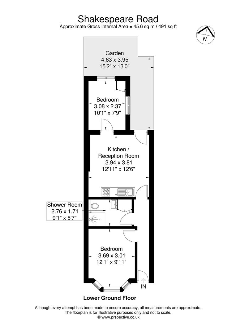 Basement Flat, 50, Shakespeare Road, London floorplan