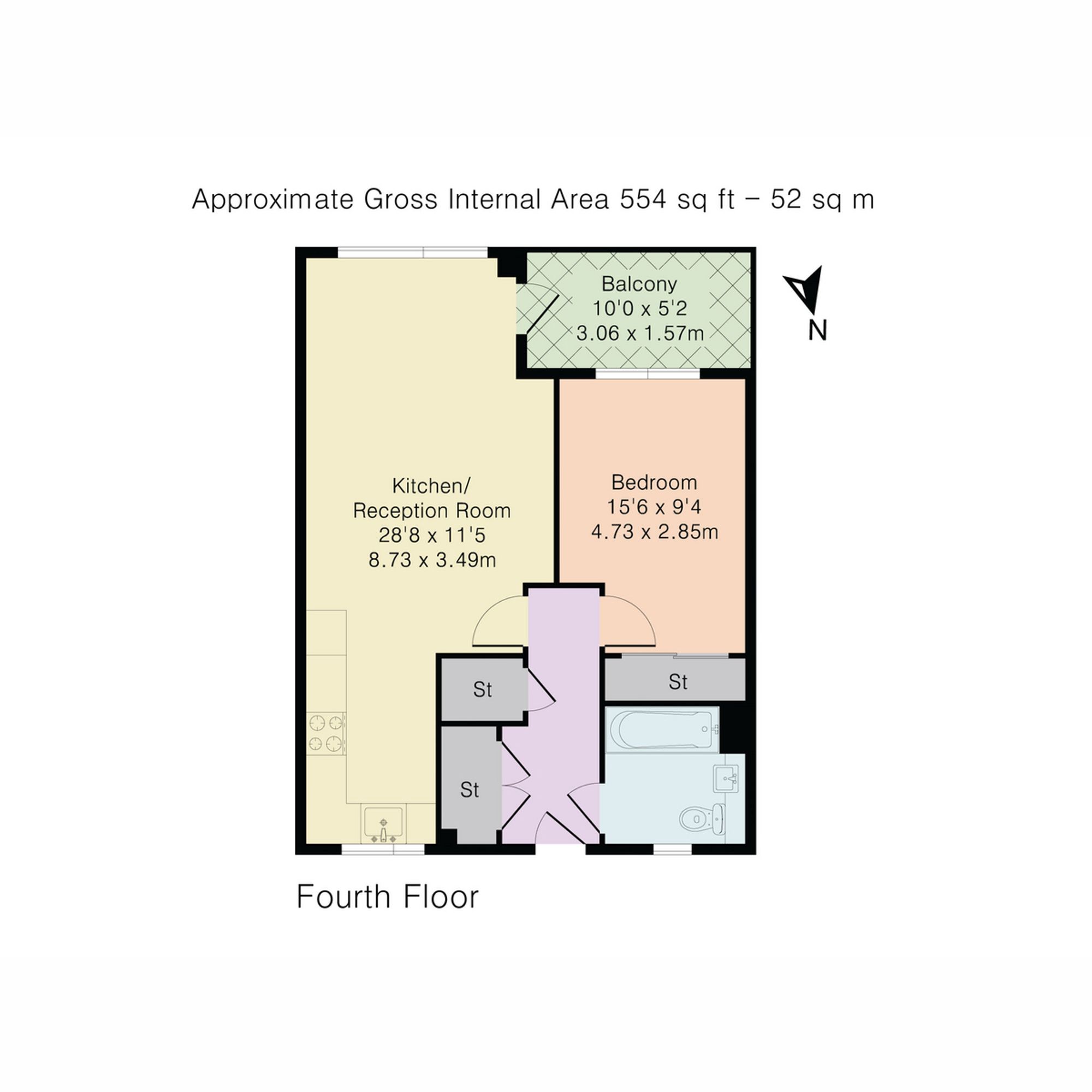 Flat 402, Chainmakers House, London floorplan