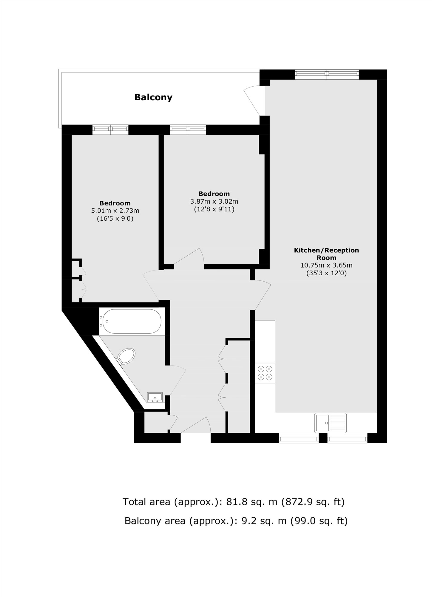 13a, 5, Scawfell Street, London floorplan