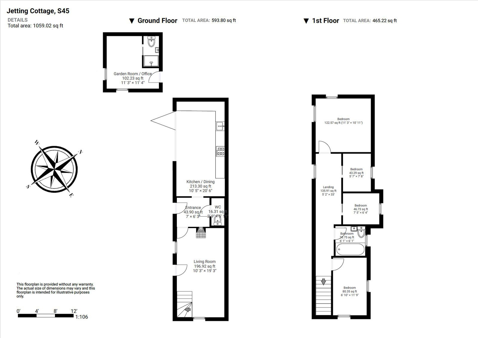 Jetting Cottage, Fallgate, Chesterfield floorplan