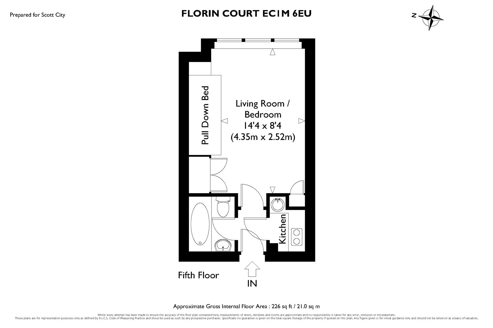 Florin Court, Charterhouse Square, London EC1M, studio for sale ...