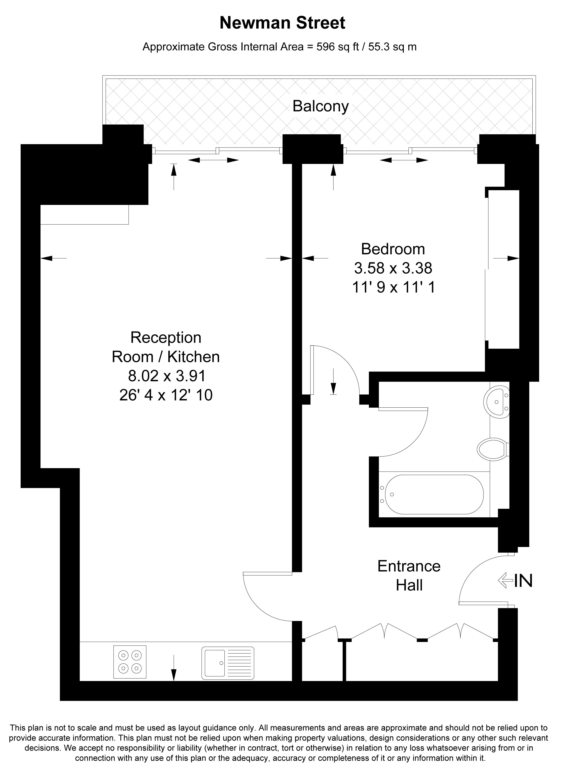 Flat 3, 23 Newman Street, London floorplan