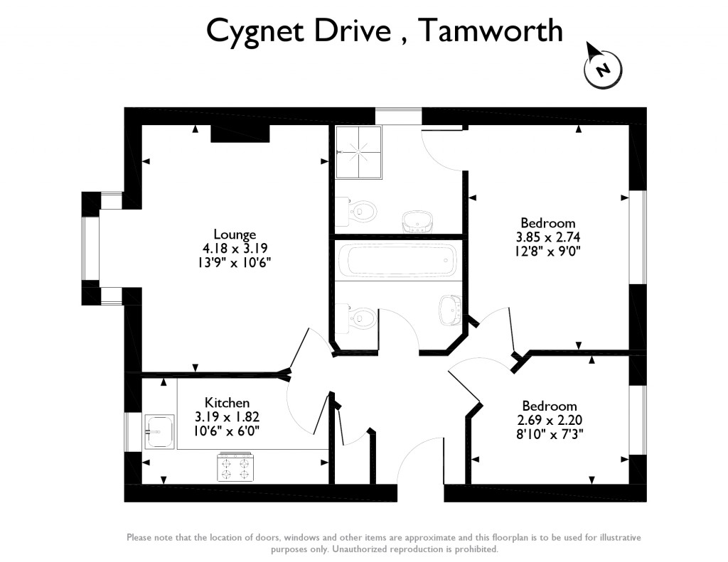 2 Bedrooms Flat for sale in Cygnet Drive, Tamworth B79