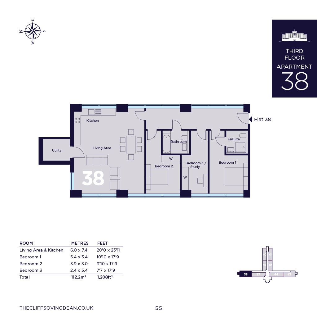 (WEB) Plot 38, The Cliffs, Ovingdean floorplan