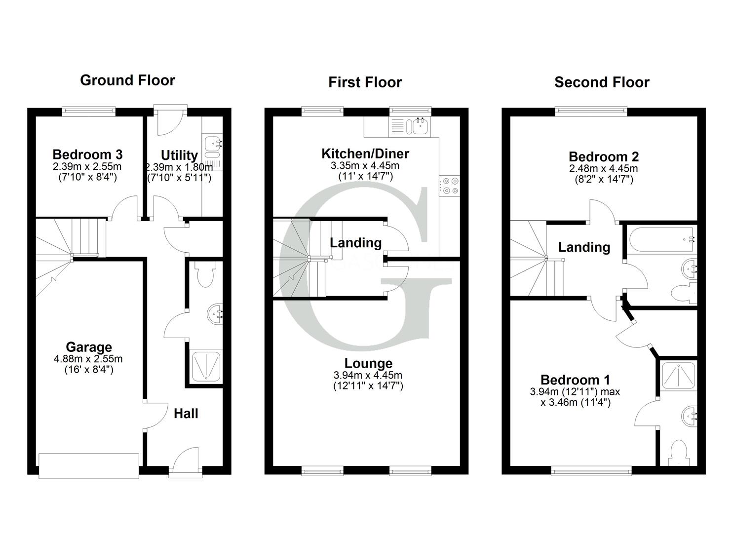 Dewberry Gardens, Forest Town, Mansfield NG19, 3 bedroom town house for