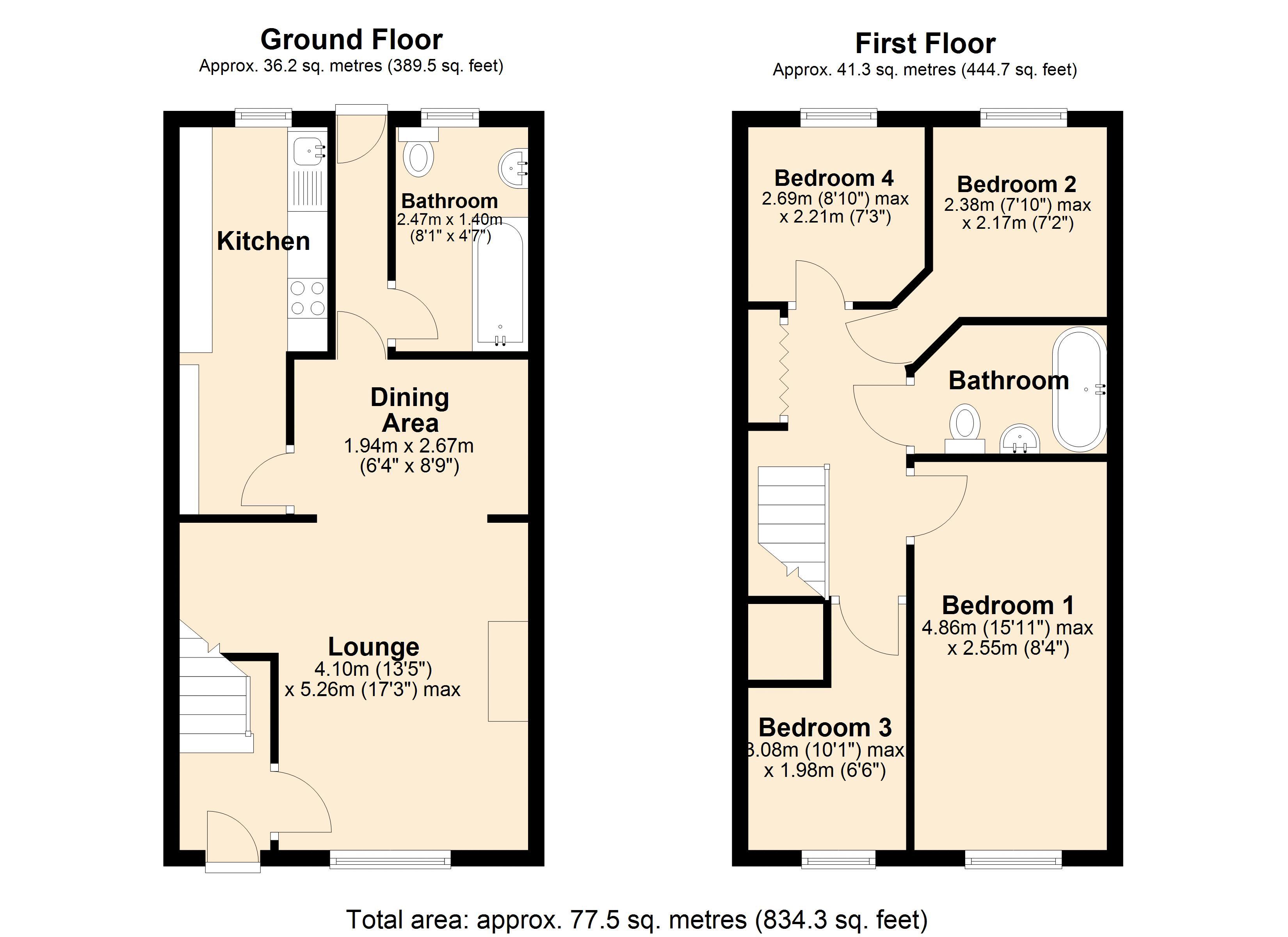 8, Edith Avenue, Blaydon floorplan