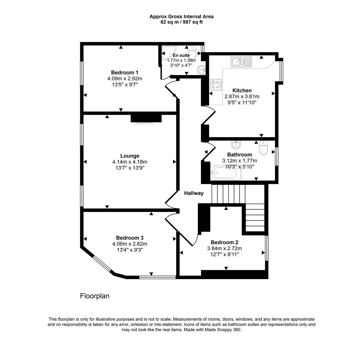 First Floor Flat, 3 High Street, St Davids floorplan