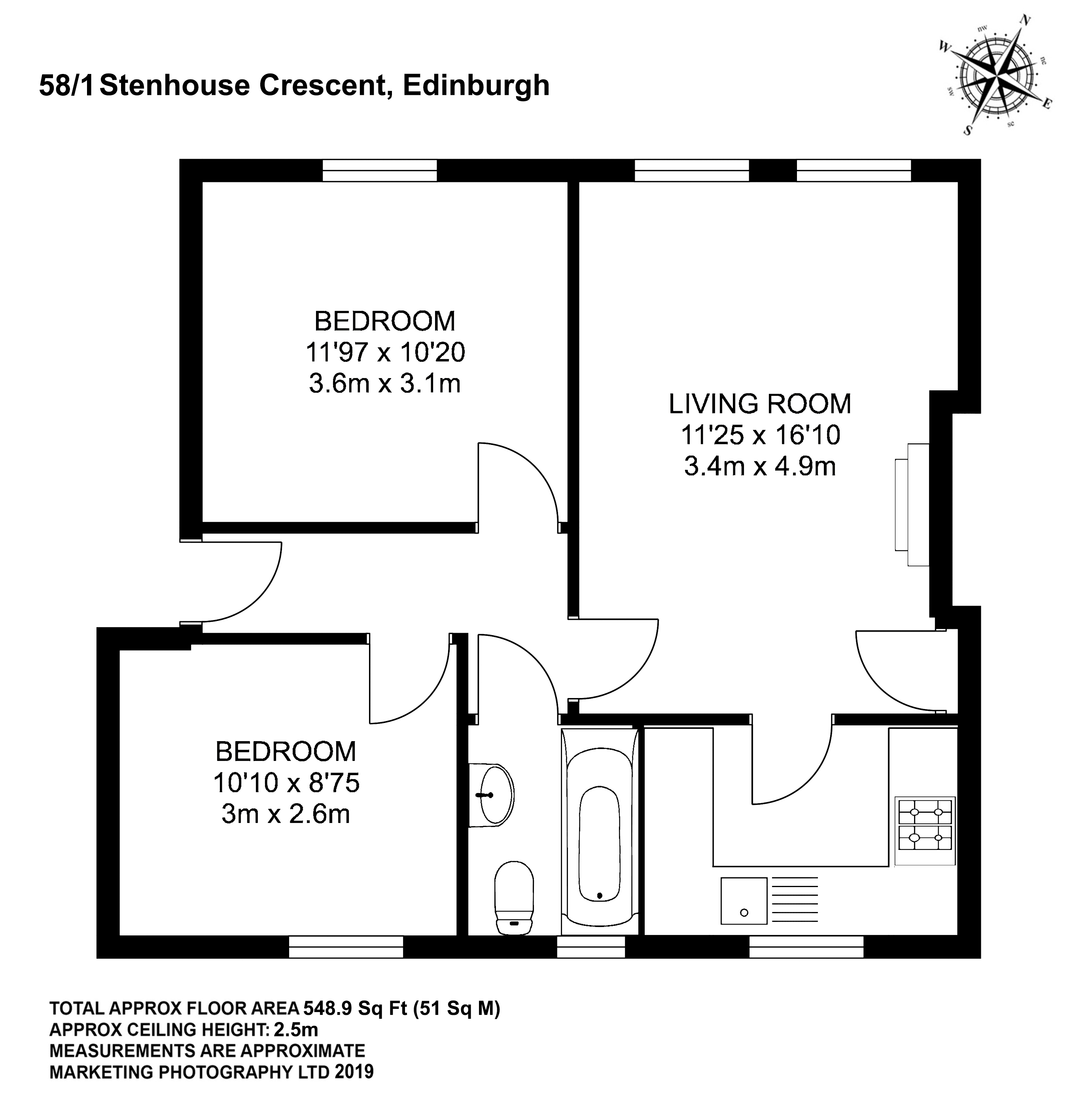 2 Bedrooms Flat for sale in Stenhouse Crescent, Edinburgh EH11