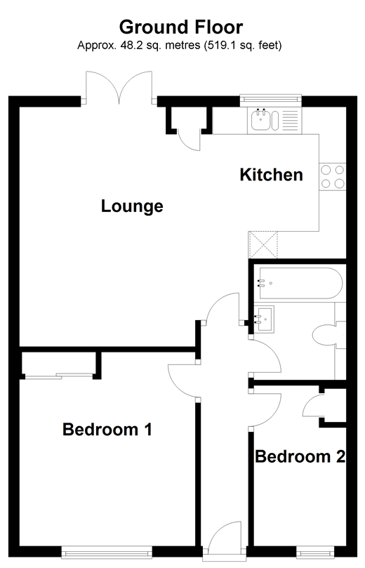 2 Bedrooms Terraced bungalow for sale in Dukes Close, Arundel, West Sussex BN18