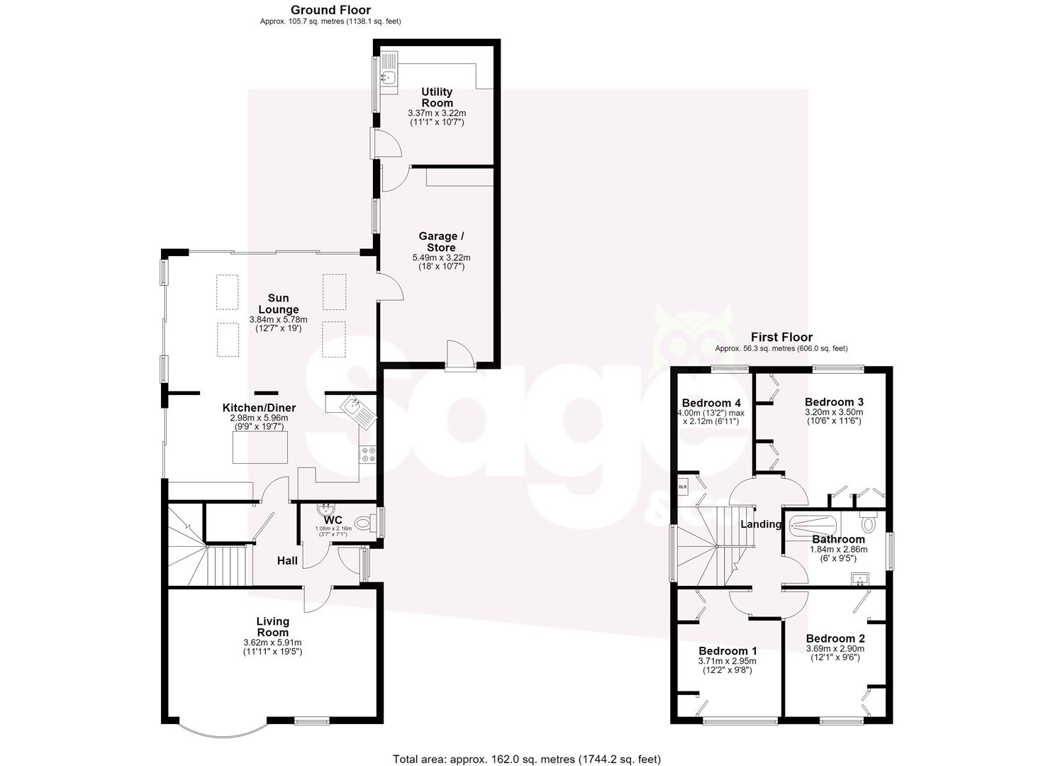 54, Palm Close, Pontypool floorplan