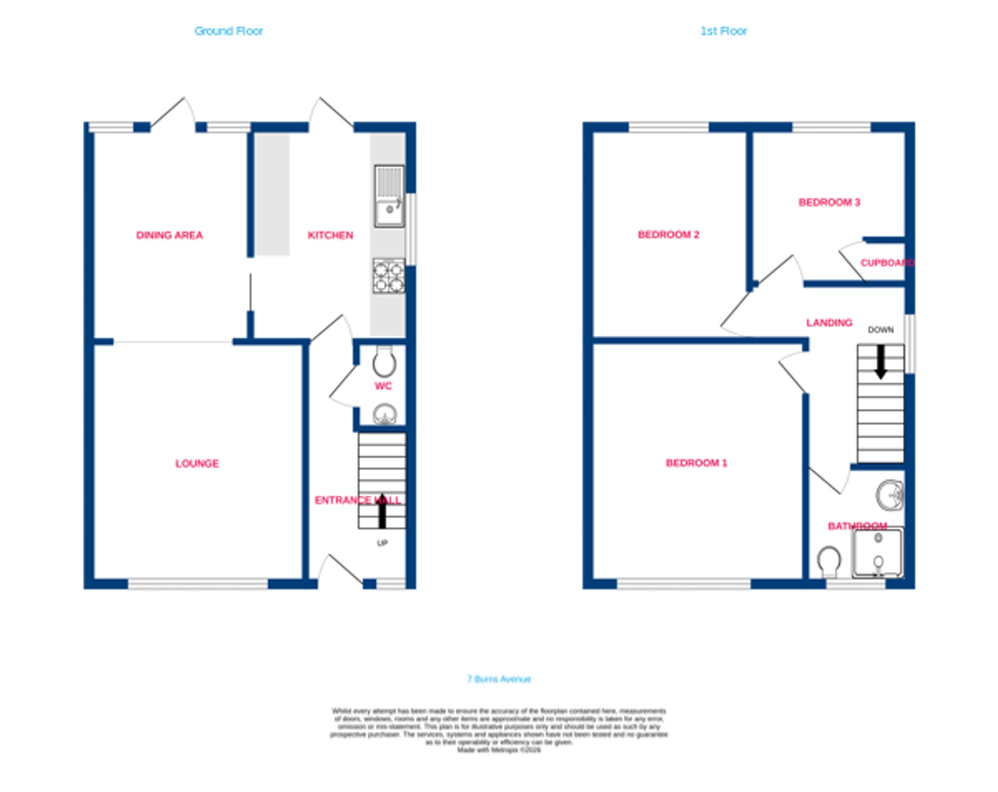 7 Burns Avenue, Basildon floorplan