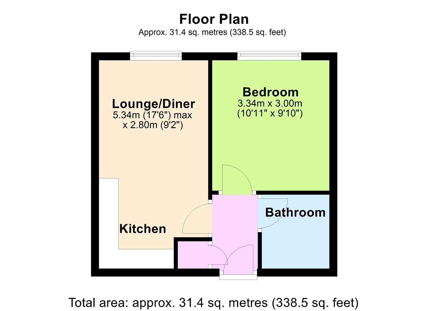 Flat 3, Columbia House, Romany Road, Worthing floorplan