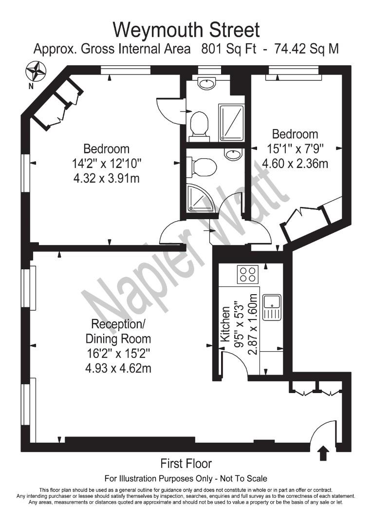 Flat 4A, Stone House, 9 Weymouth Street, London floorplan