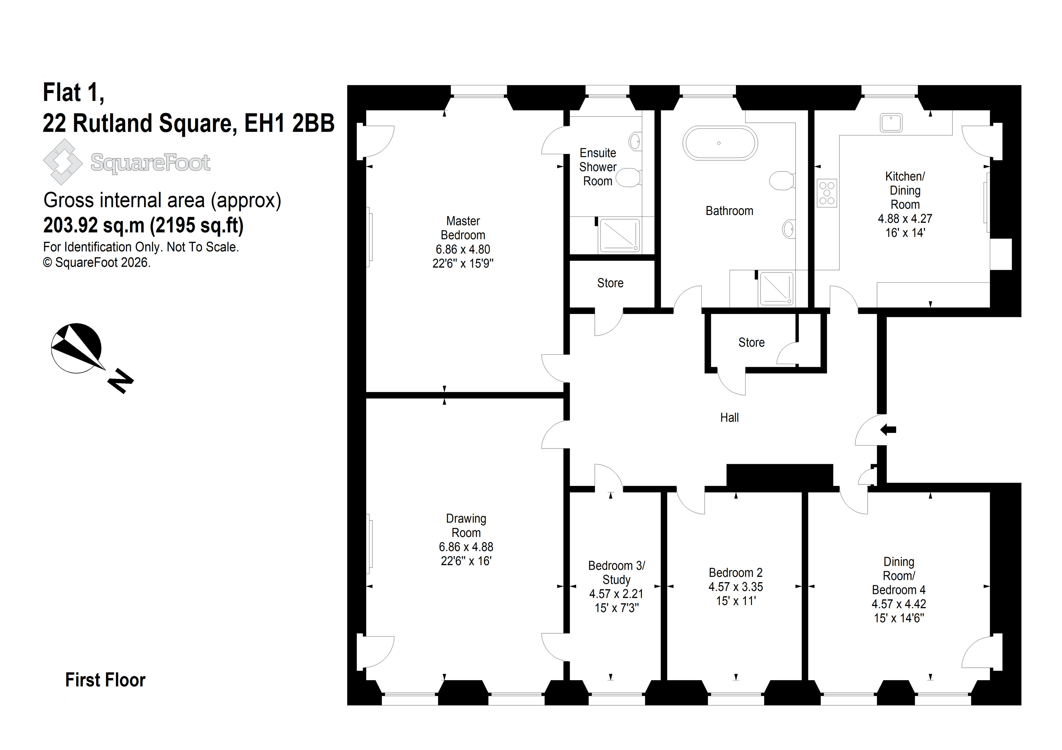 22/1, Rutland Square, Edinburgh floorplan