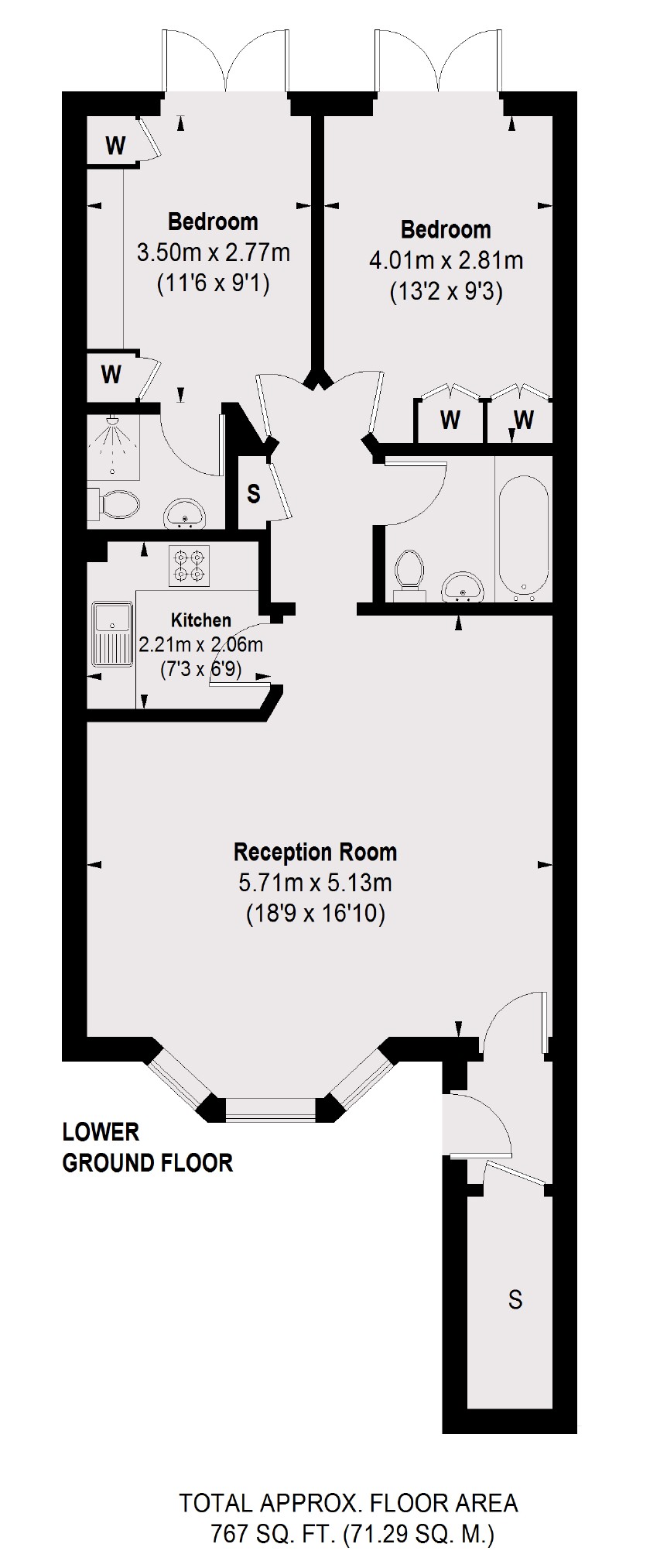 Flat A, 35, Chesterton Road, London floorplan