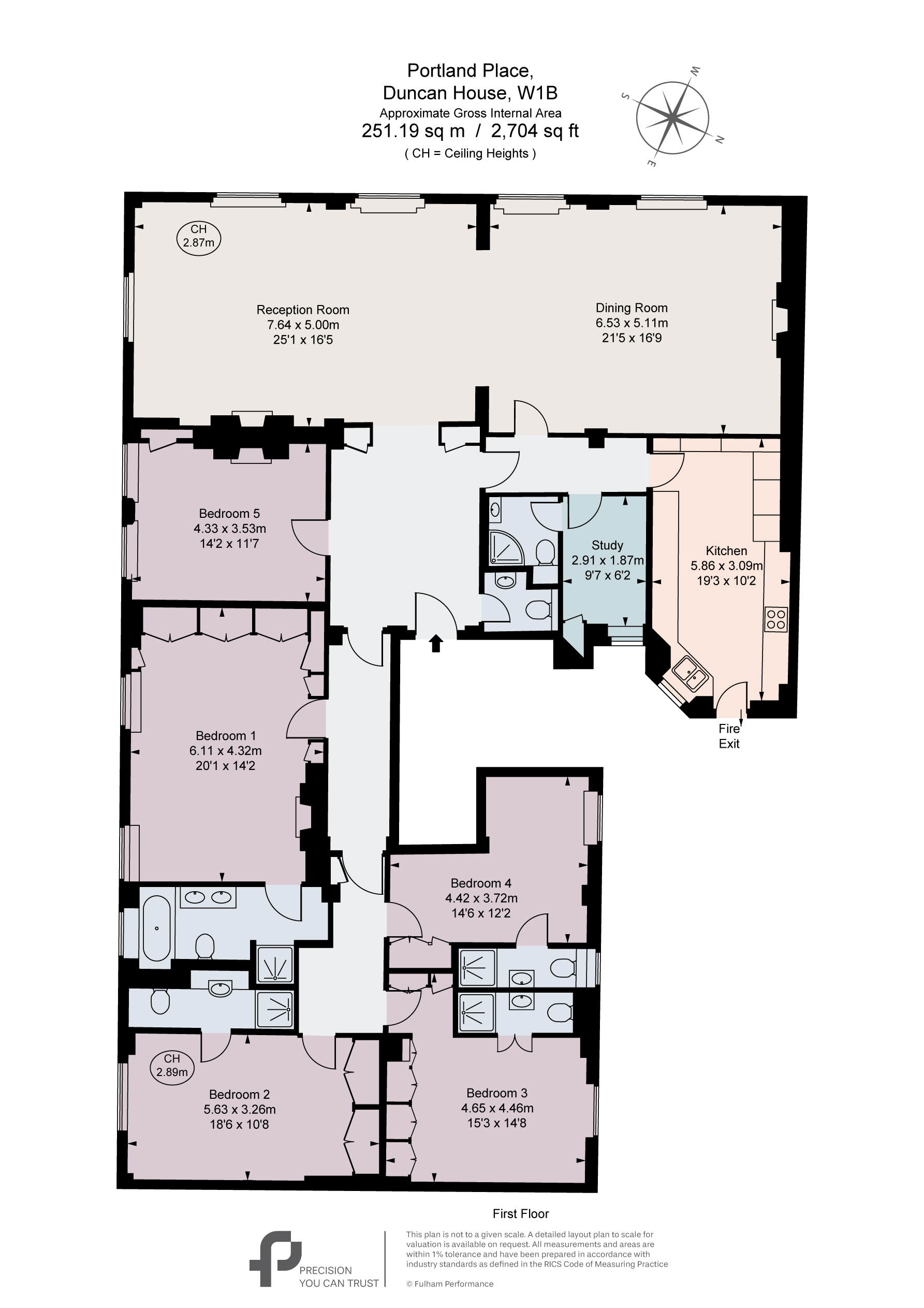 Flat 1, 86, Portland Place, London floorplan