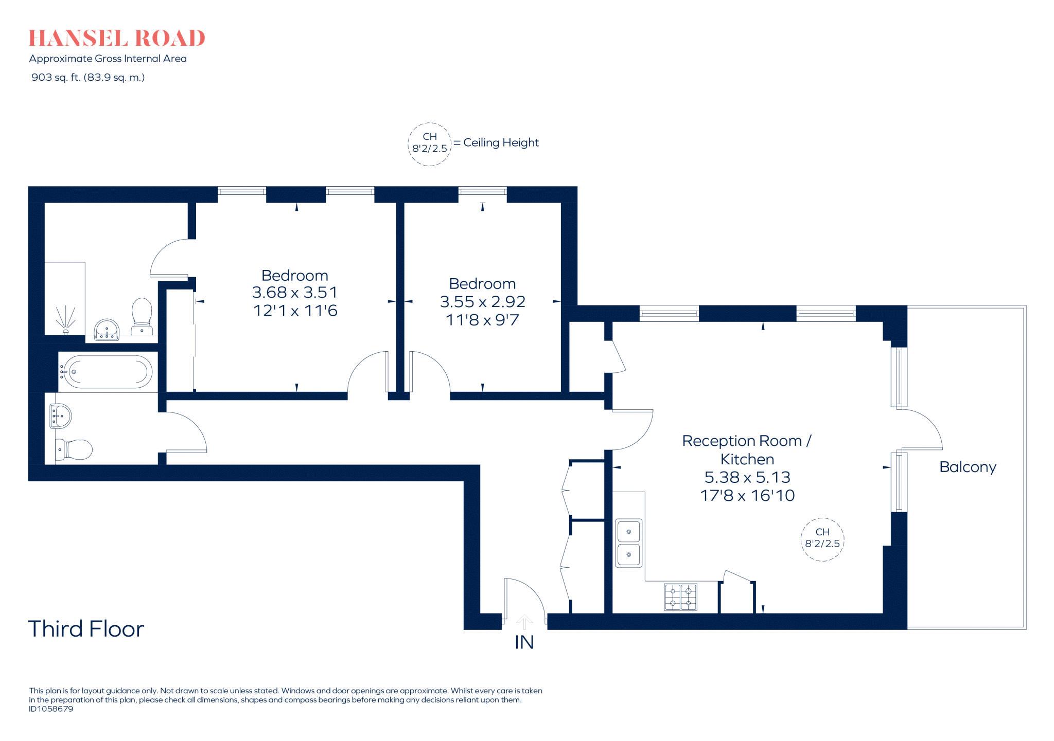 Flat 14, 15, Hansel Rd, London floorplan