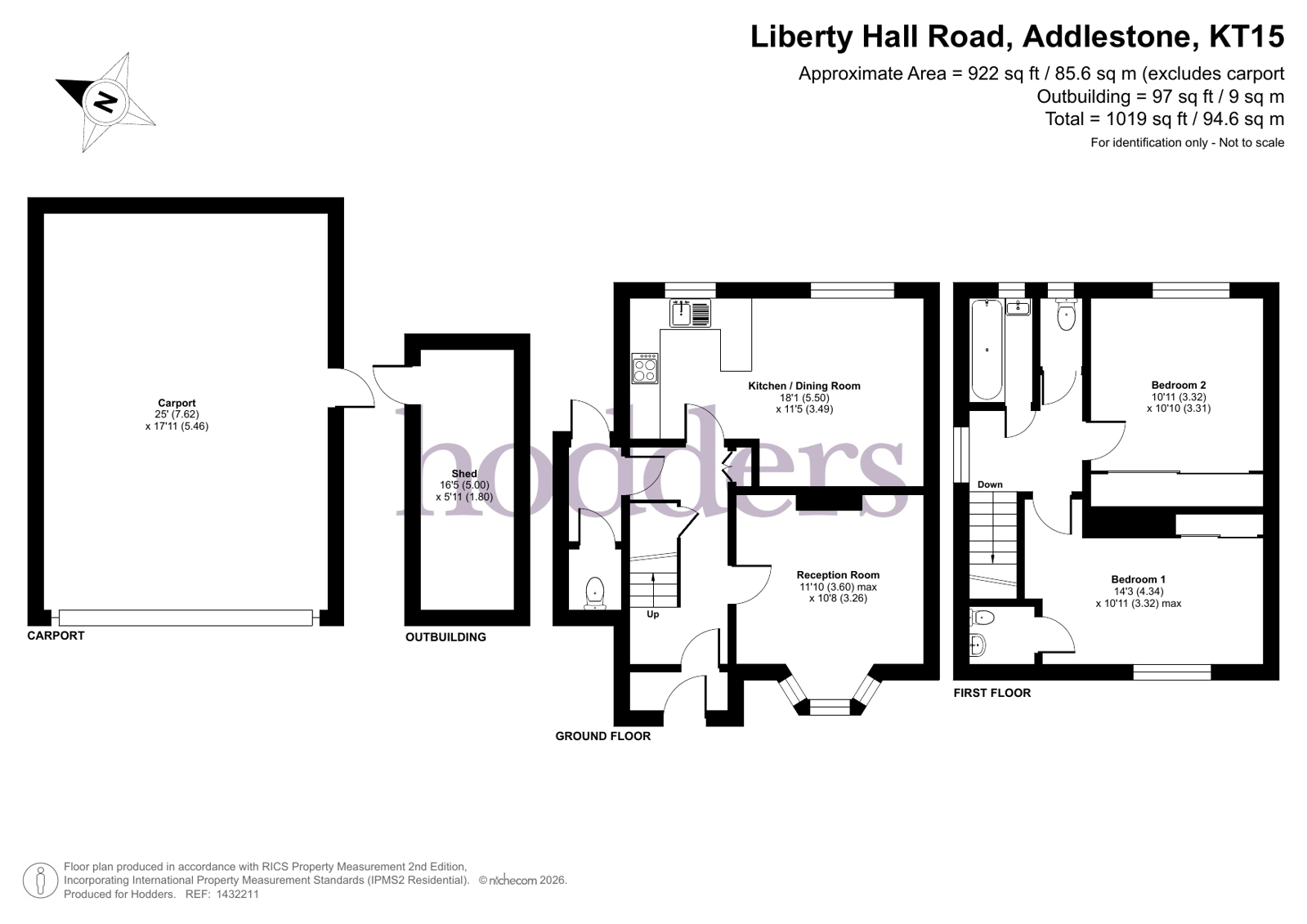 13, Liberty Hall Road, Addlestone floorplan