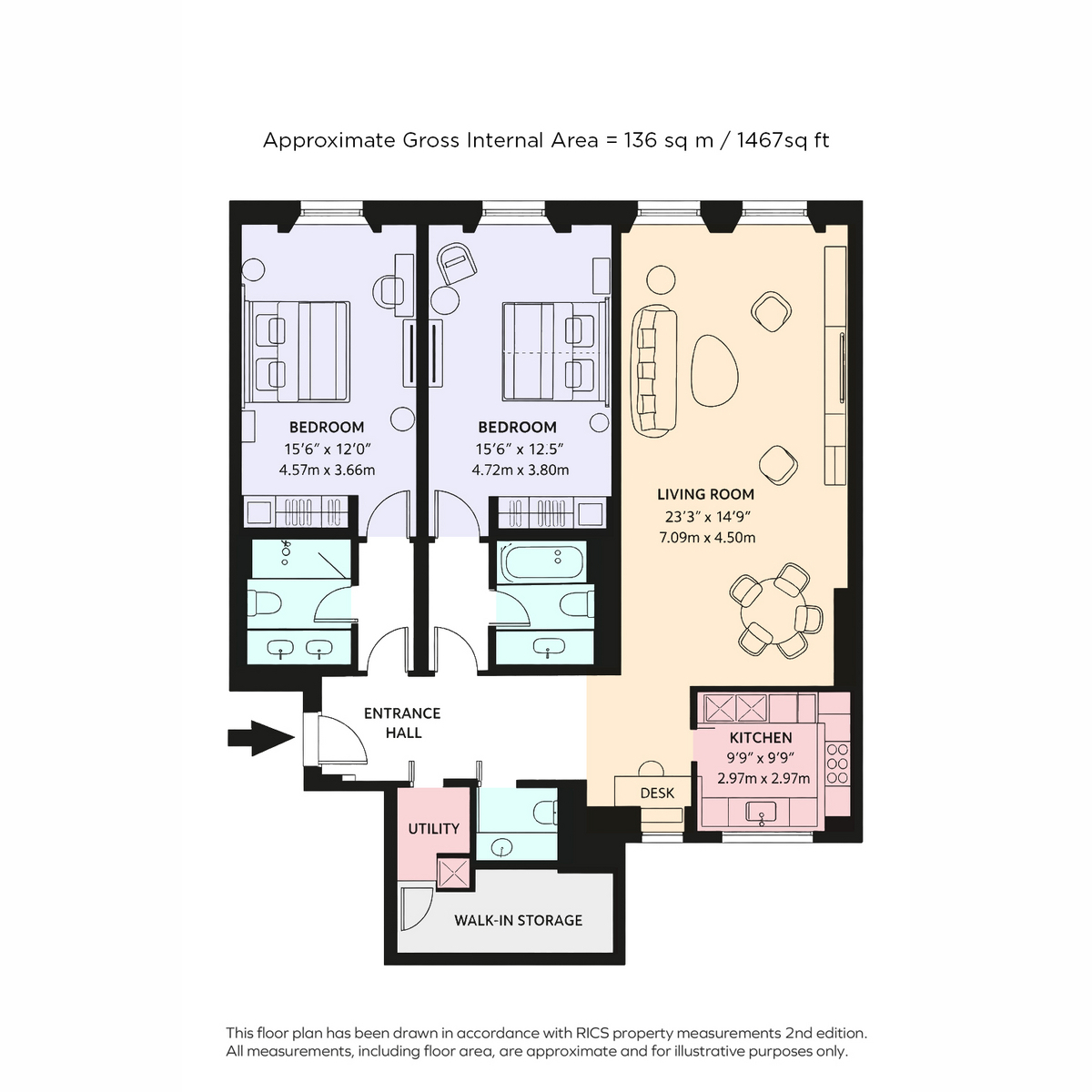 Flat Apt 8, 2-4, Hyde Park Gate, London floorplan