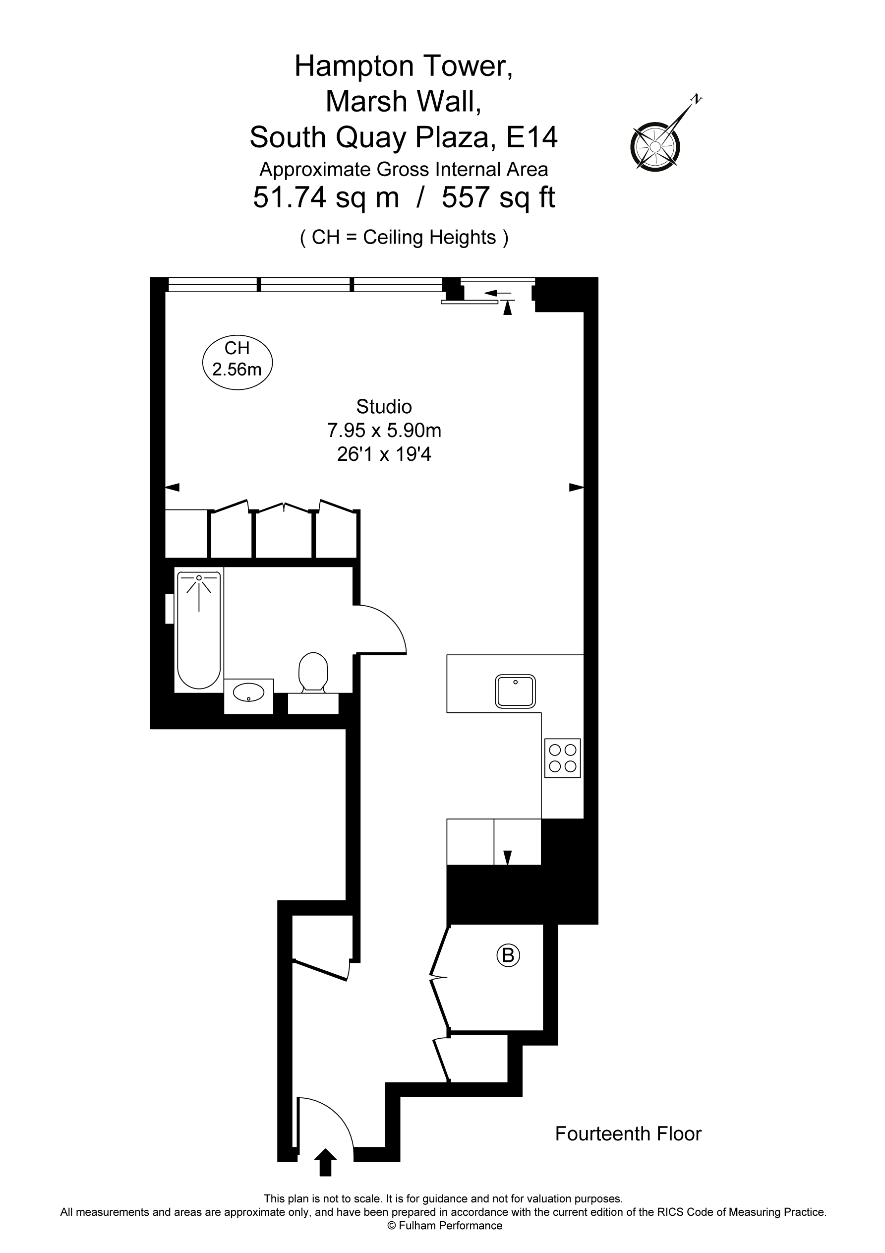 1408 Hampton Tower, 75, Marsh Wall, South Quay Plaza floorplan