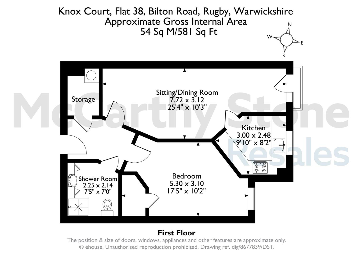 38 Knox Court, Bilton Road, Rugby floorplan