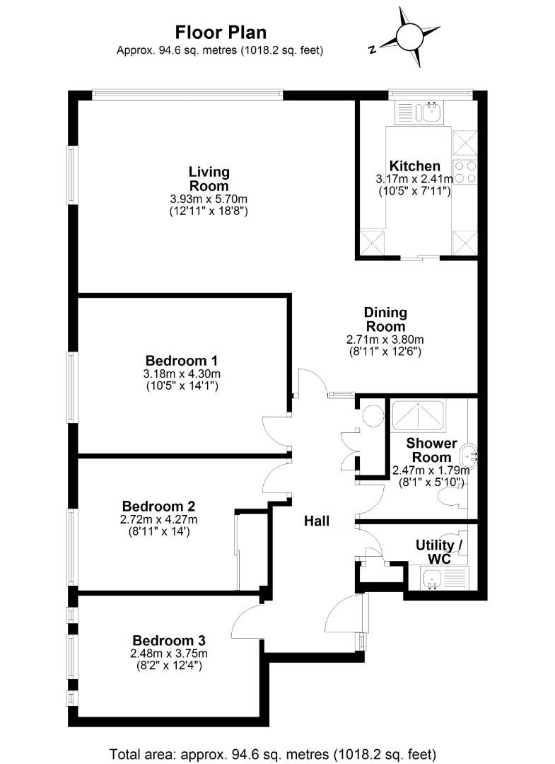 18, Marlborough Court, Cambridge floorplan