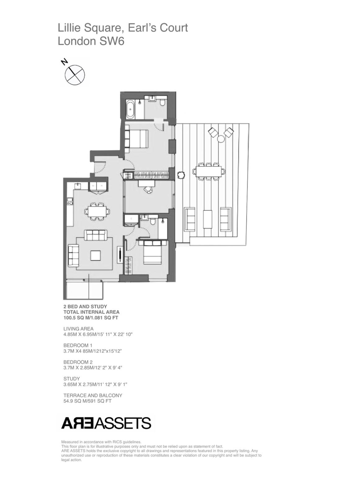 6.04, 5, Lillie Square, London floorplan