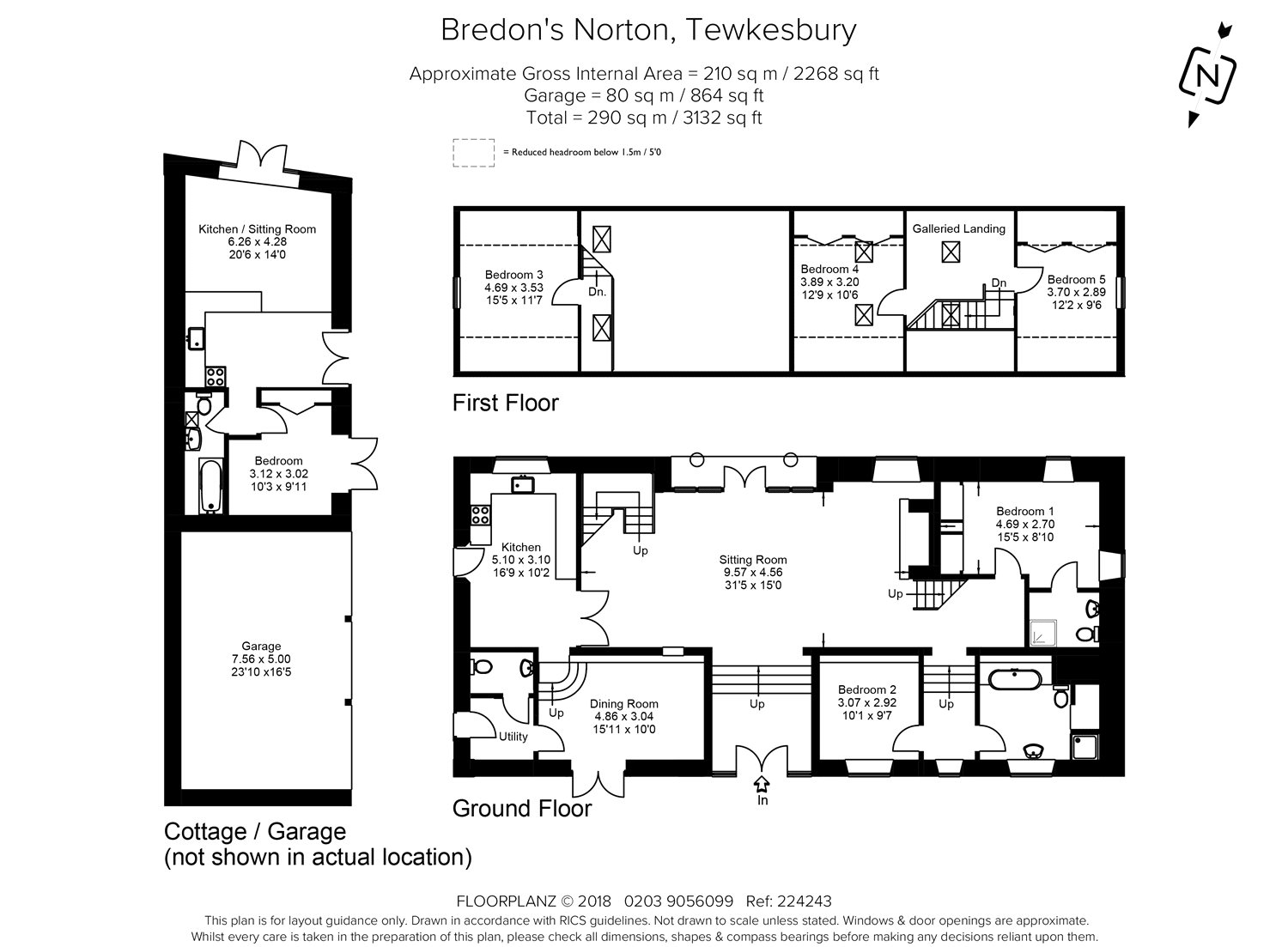 5 Bedrooms Barn conversion for sale in Bredons Norton, Tewkesbury, Worcestershire GL20