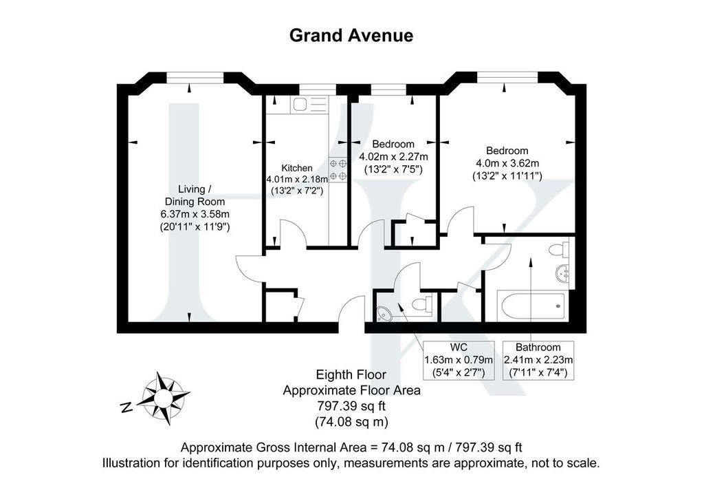 Flat 26, 15, Grand Avenue, Hove floorplan