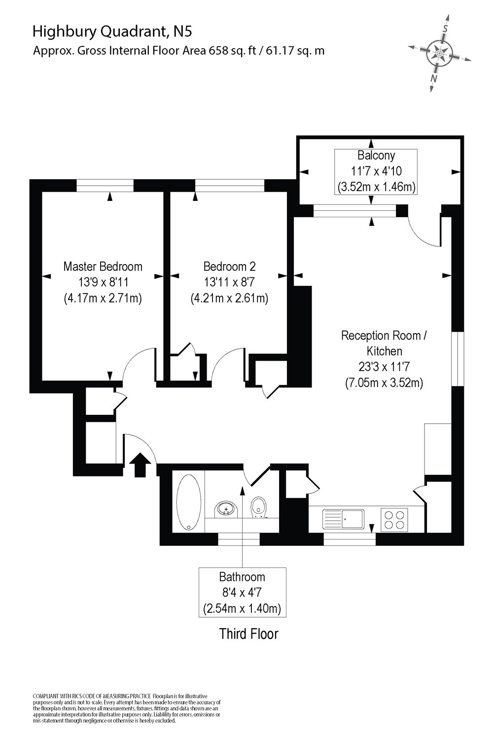 2 Bedrooms Flat to rent in Highbury Quadrant, Highbury N5